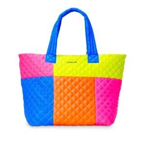 NWT limited edition MZ Wallace Metro Tote Deluxe in Neon Patchwork Design